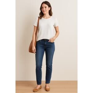 Calvin Klein Women’s Striped Short Sleeve Top Size L Casual Knit Tee